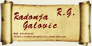 Radonja Galović vizit kartica